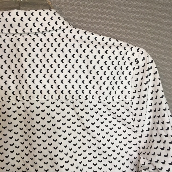 APT.9 Button Up Shirt Women's Size Large Long Sleeve White / Blue Casual - Picture 7 of 10